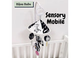 Newborn baby mobile gift, Newborn baby sensory mobile, Black & White b-
 Newborn baby sensory mobile & Black and white, high-contrast baby mobile. It would be a great addition to any black and white themed baby shower, and can later-Bijou Bubs